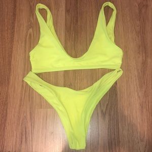 Neon yellow bikini